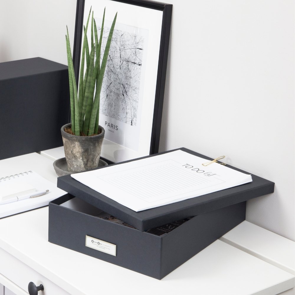 Bigso OSKAR Aufbewahrungsbox A4 - Dunkelgrau - BINS AND BOXES